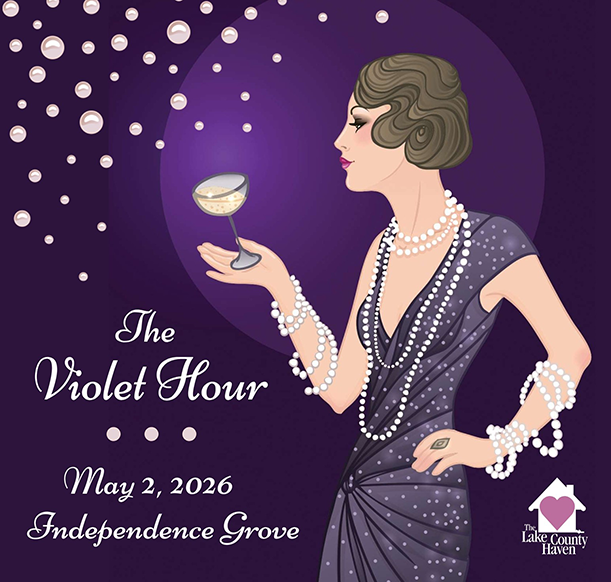 drawing of woman in 1920s style dress and gala event details